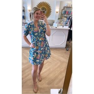 Fitzroy & Willa Floral Cotton Shirt Dress L